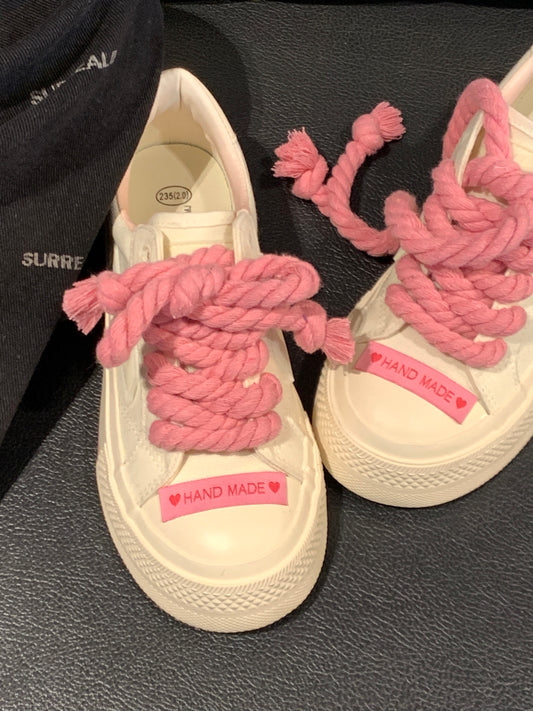 Pull back women's shoes 2023 summer new casual all-match small white shoes pink niche original canvas shoes all-match sneakers