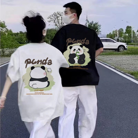 roora couple wear summer clothes different short-sleeved T-shirt trendy brand suit dopamine wear 2023 new net red