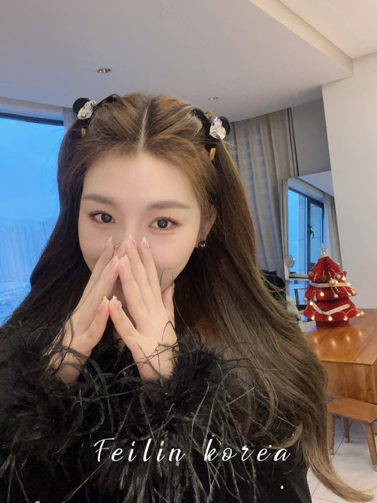 Eight-character bangs on both sides of the forehead, side clips, hair accessories, broken hair clips, love clips, trumpet, fugitive princess girl