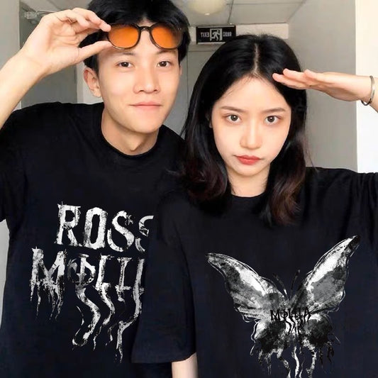 Different and special couple outfits summer 2023 new trendy brand clothes high-end short-sleeved T-shirt suits for men and women