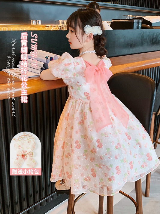 Girls' summer dresses 2023 new Korean version of foreign style children's summer skirts girls' big children's princess skirts trendy
