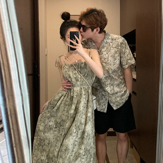 Very fairy couple dress summer dress one dress one dress 2023 new spring niche you clothes my skirt summer short-sleeved shirt