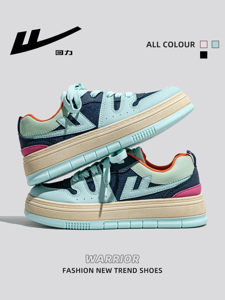 Pull back summer breathable skate shoes women 2023 new retro color matching dopamine thick bottom women's shoes all-match casual shoes