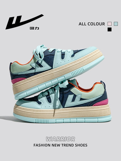 Pull back summer breathable skate shoes women 2023 new retro color matching dopamine thick bottom women's shoes all-match casual shoes