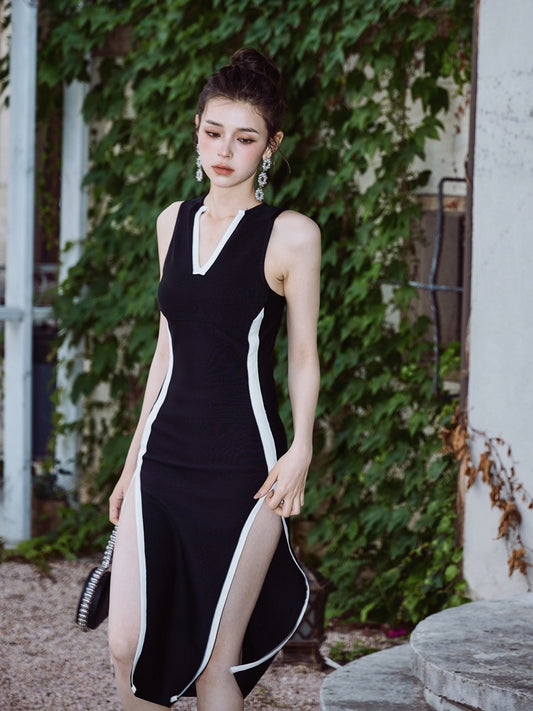 DOLLYTANG Duojia sexy high slit hip dress