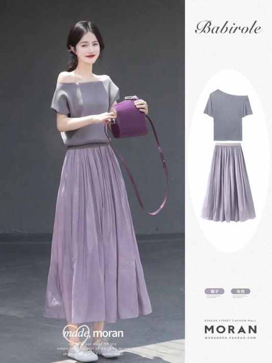 Korean drama wear suit temperament salt system light cooked net red goddess Fan two-piece set fried street fashion Hong Kong style jacket skirt