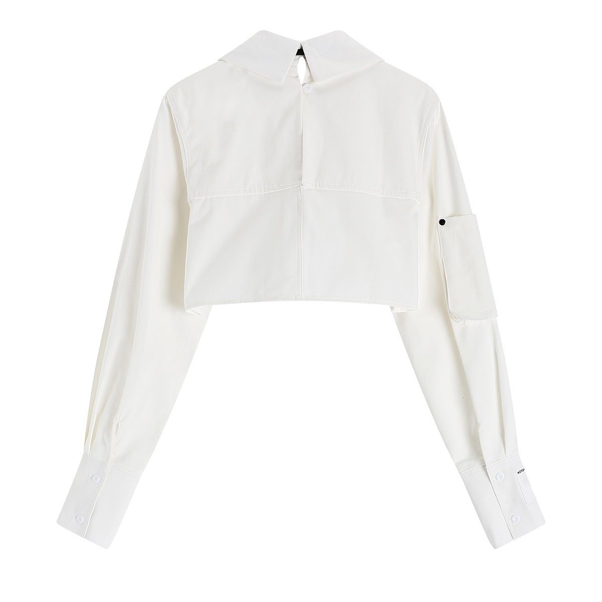 VEGA SUGAR hanging neck two-wear casual loose short long-sleeved shirt women's spring high-quality white shirt
