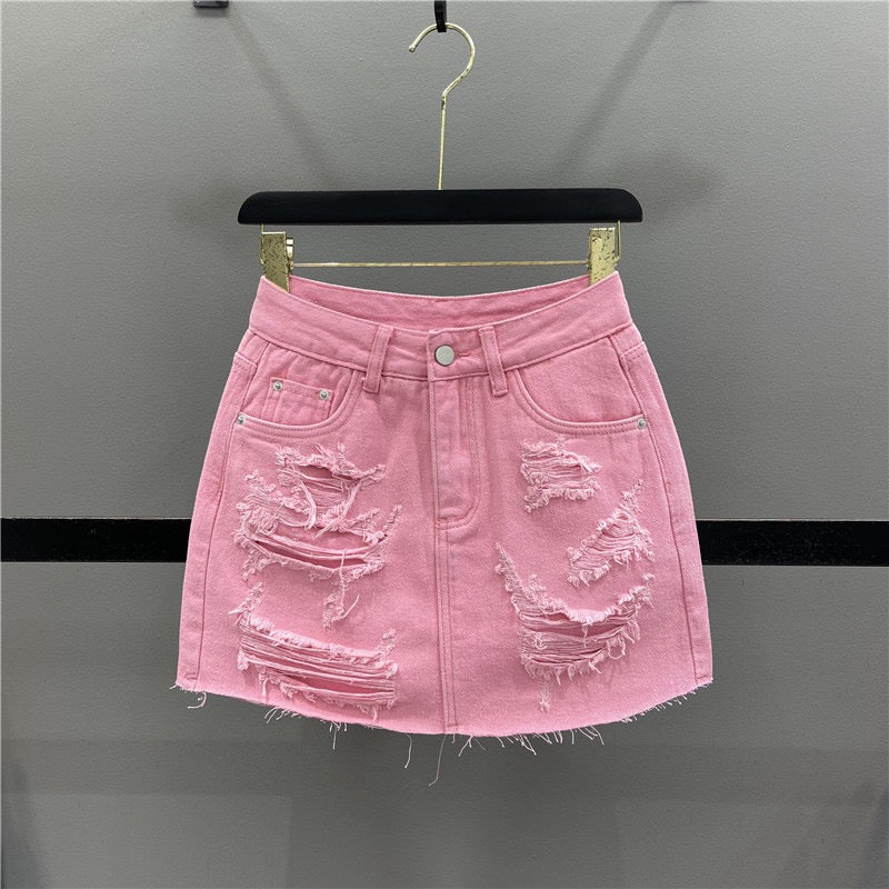 Pink deals ripped skirt