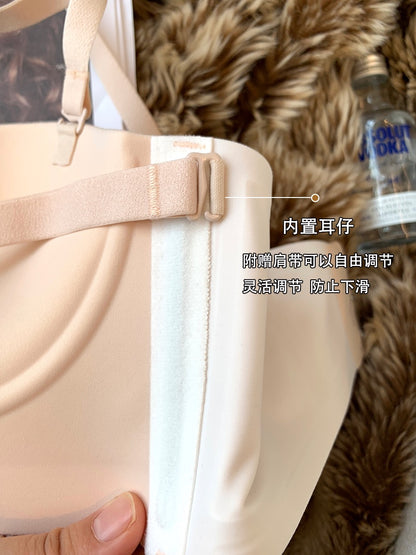 Strapless underwear women's non-slip gathered small chest shows big tube top top thin bottom thick seamless bra without steel ring invisible bra