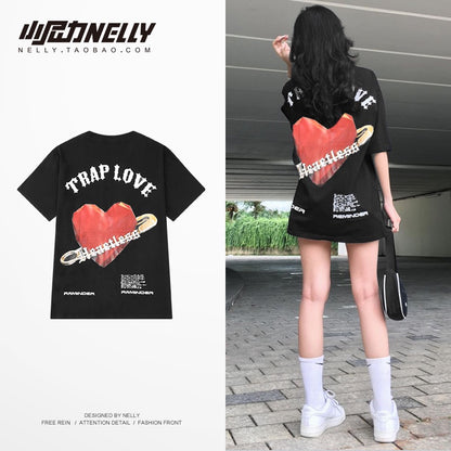 Retro T-shirt men's short-sleeved loose tide brand handsome ins half-sleeved T-shirt men's summer chic trendy top bf style