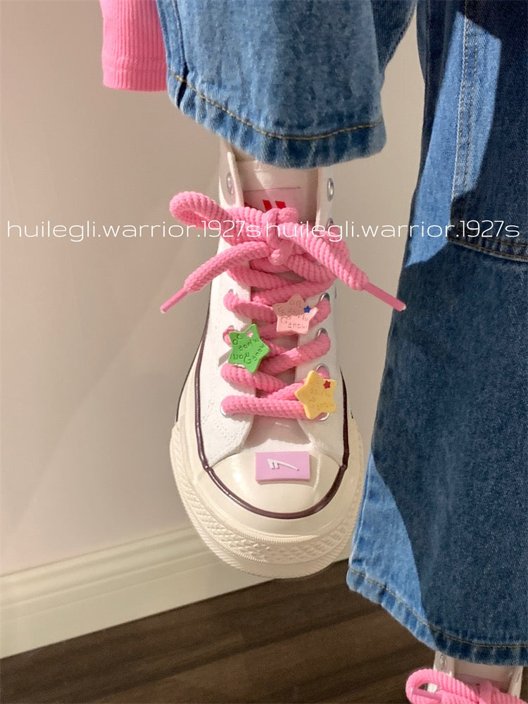 Pull back explosive change color star high-top canvas shoes women's summer breathable all-match shoes original women's shoes student skate shoes