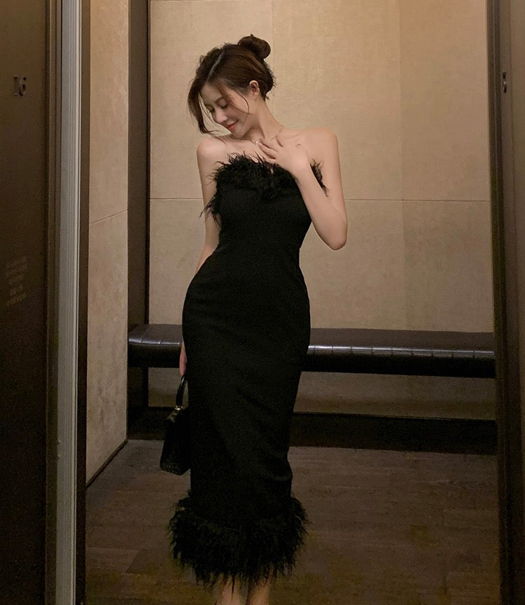 Korean Expensive Black Dresses Black A Line Off Shoulder Tulle Long Prom Dresses, Black Formal Evening Korean Expensive Black Dresses Black A Line Off Shoulder Tulle Long Prom Dresses, Black Formal Evening