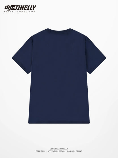 Short-sleeved men's summer oversize half-sleeved cotton tide brand trendy clothes 300g heavy American retro t-shirt