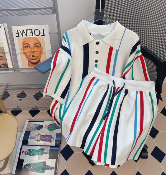 College literature and art style age-reducing fashion leisure suit for men and women Korean version of ifashion fashionable high-end two-piece trend