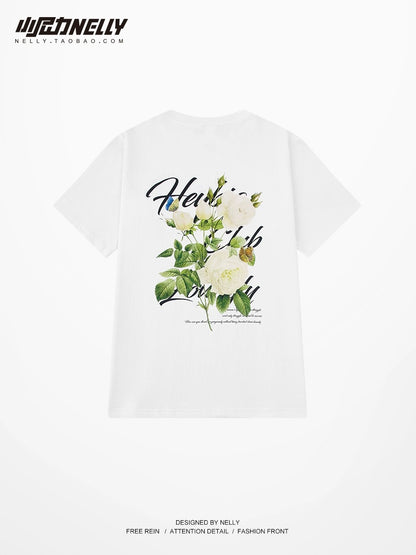 2023 new heavy cotton men's short-sleeved t-shirt summer American retro boys tide brand trendy half-sleeved clothes