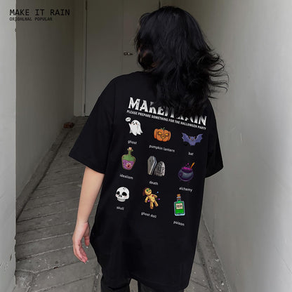 22ss hip-hop trend large print European and American tops oversize men's trendy street ins style all-match short-sleeved T-shirt