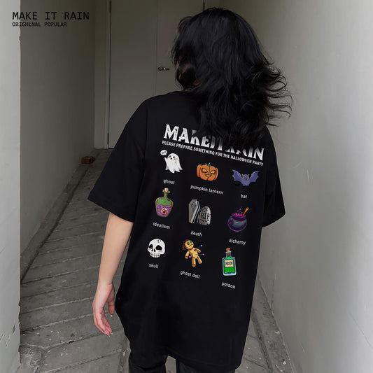 22ss hip-hop trend large print European and American tops oversize men's trendy street ins style all-match short-sleeved T-shirt