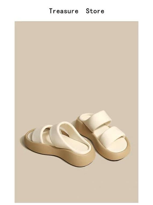 Thick-soled slippers women's summer outerwear 2023 new soft-soled beach sandals net red super hot casual sandals