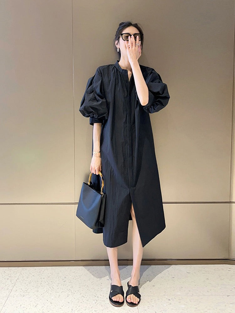 Black dress women's summer 2023 new style slightly fat and thin temperament high-end sense French net red hot style long skirt