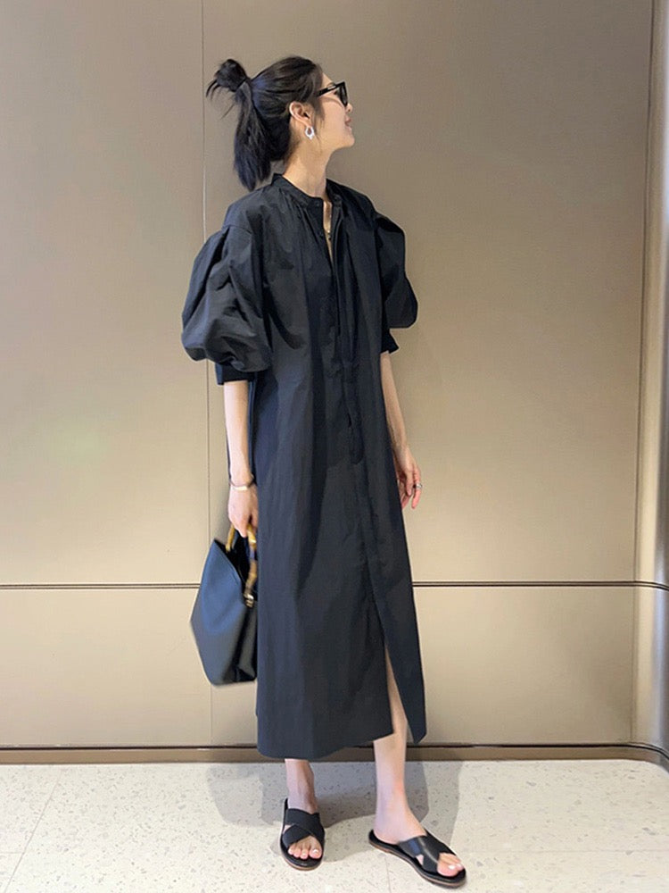 Black dress women's summer 2023 new style slightly fat and thin temperament high-end sense French net red hot style long skirt