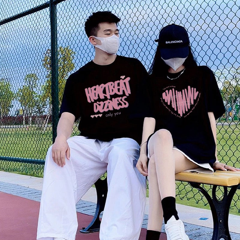 roora couple wear summer short-sleeved 2023 new disoo clothes are particularly different net red t-shirt high-end sense