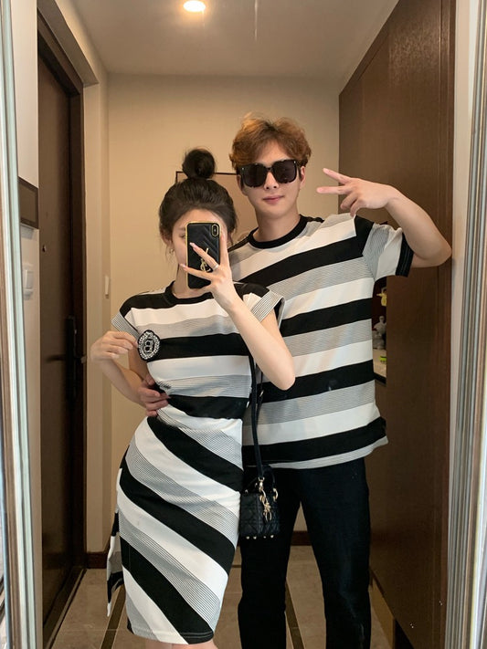 2023 new your clothes and my skirts couple clothes summer clothes special French high-end dress short-sleeved Korean version niche