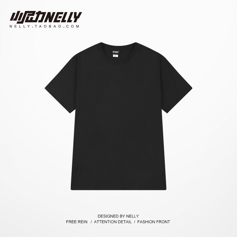 High street retro t-shirt men's hip-hop short-sleeved summer loose five-point sleeve trend tide brand ins boy compassionate Harajuku style