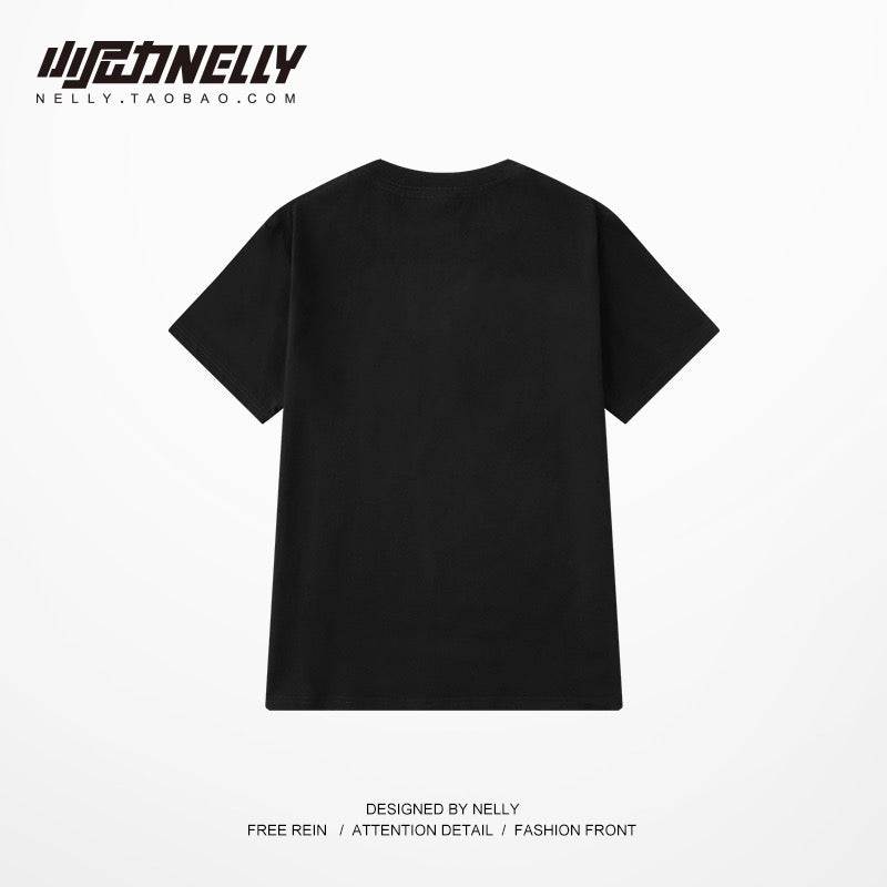 Original printed short-sleeved T-shirt boys ins tide brand clothes summer trend loose cotton half-sleeve T-shirt TEE