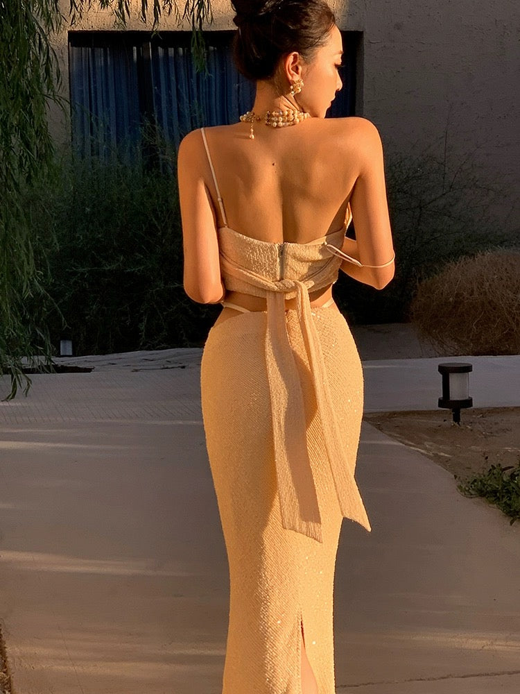 Xiaoli Yeyuemingsha Xiaoxiangfeng high-end fashion suit 2023 summer celebrity temperament two-piece skirt