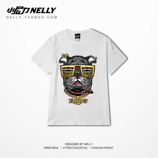 2023 New Hip-hop Skateboard Original Tide Brand Round Neck T-Shirt Creative Personality Cartoon Anime Cotton Short-sleeved Men's Fashion