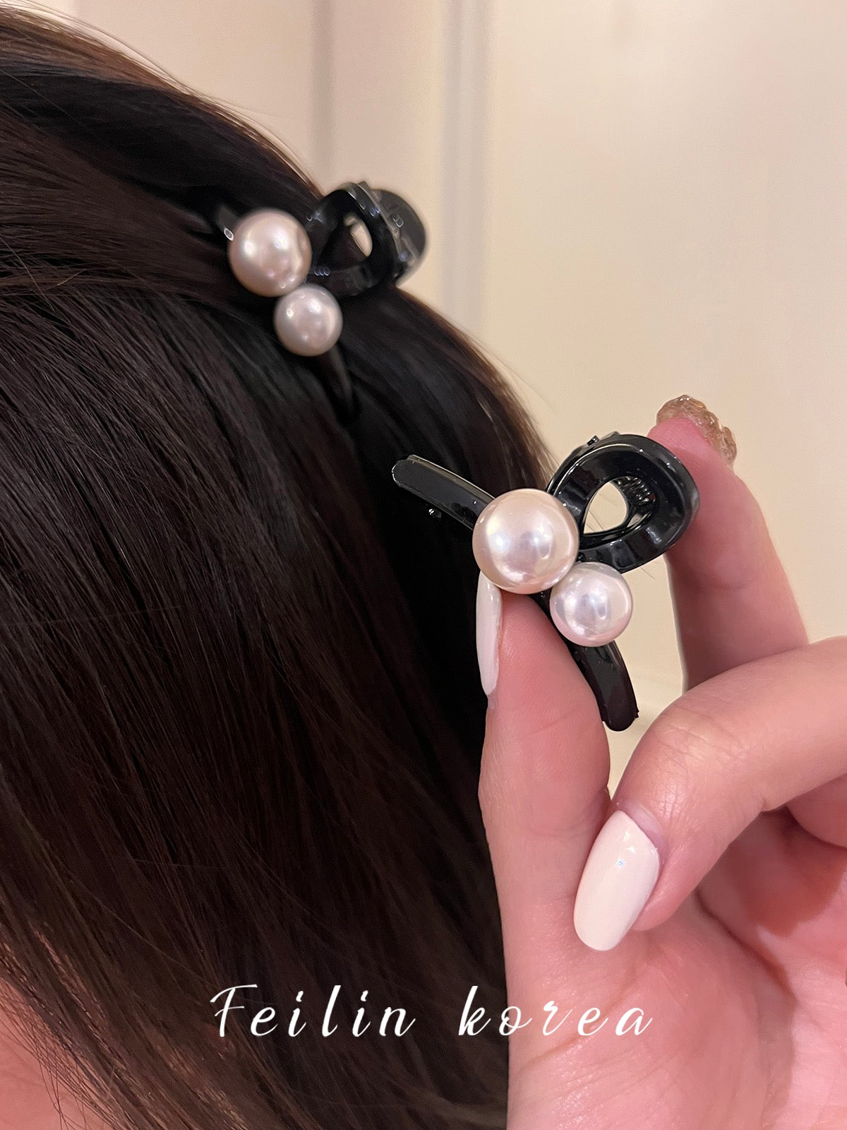 Princess head pearl small clip female clip headdress broken hair clip eight-character bangs forehead side clip 2023 new