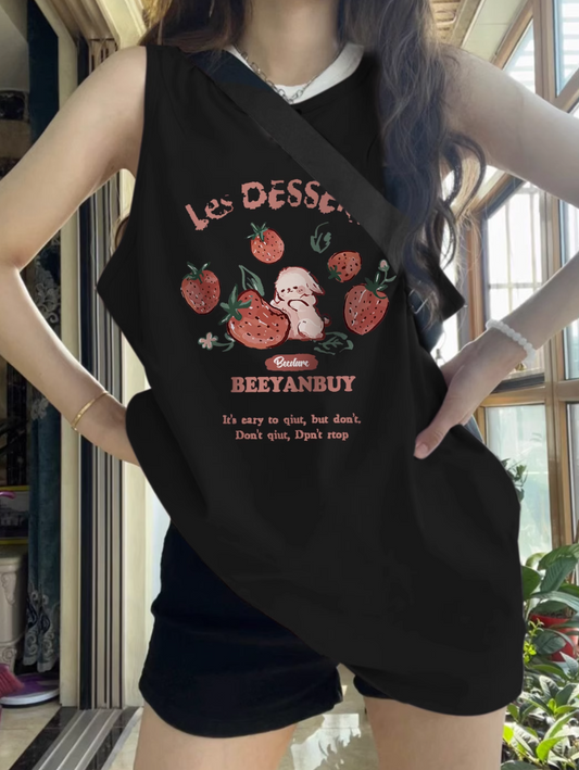 Design sense niche vest sleeveless t-shirt female summer new small man loose outerwear ins sweet hot girl top tide