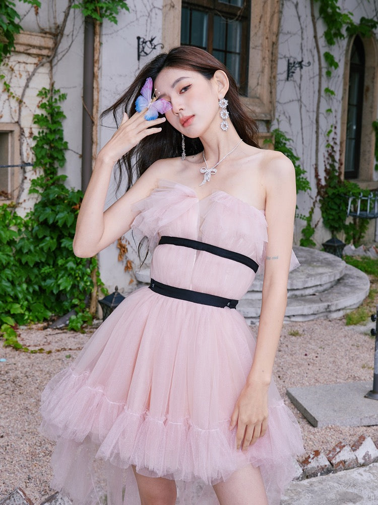 White tulle skirt short front long back hotsell
