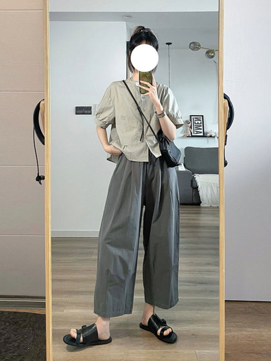 Summer clothes with a whole set of fat and thin wear Internet celebrity fried street fashion casual professional suit female 2023 new