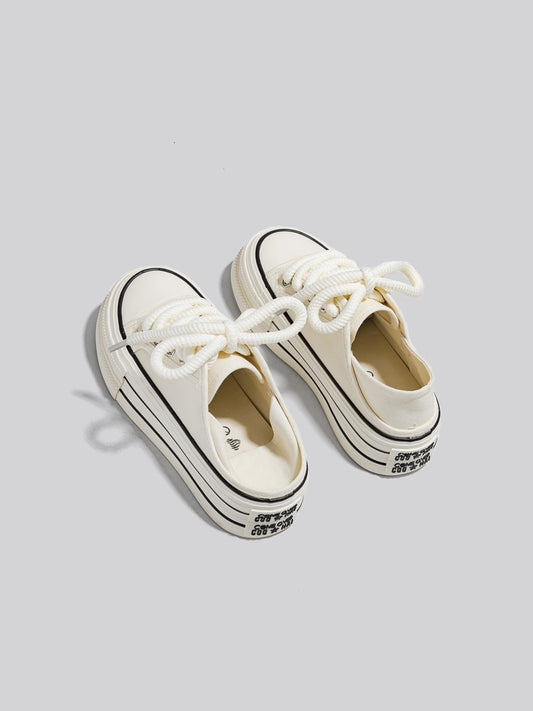 2023 summer new casual all-match light and breathable thick-soled white shoes women's heightened student canvas shoes women's sneakers