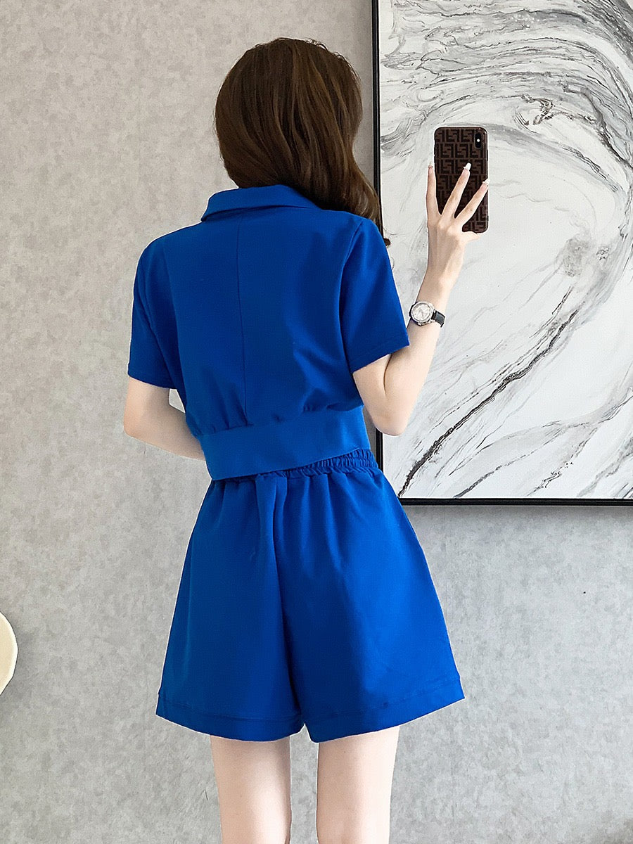 Summer 2023 new style small fragrance style high-end design sense shorts two-piece suit high and thin small casual suit
