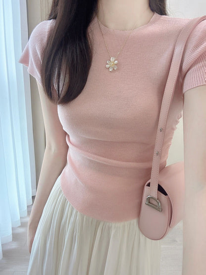 Wear tea with a whole set of summer complete set with age-reducing suit top chiffon skirt two-piece suit small man