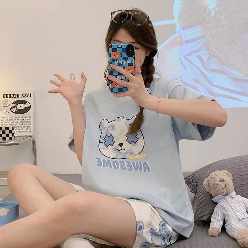 https://www.leenhiboutique.us/products/summer-pajamas-womens-short-sleeved-pure-cotton-thin-section-can-be-worn-outside-korean-version-fresh-student-two-piece-suit-junior-high-school-student-home-service