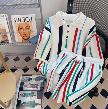 College literature and art style age-reducing fashion leisure suit for men and women Korean version of ifashion fashionable high-end two-piece trend