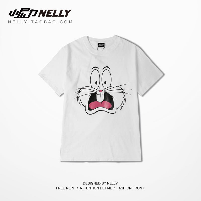 Summer new Japanese hip-hop Hong Kong casual hip-hop tide brand couple models pure cotton short-sleeved t-shirt trendy men and women tee