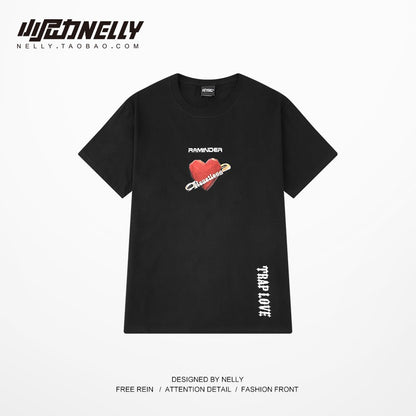 Retro T-shirt men's short-sleeved loose tide brand handsome ins half-sleeved T-shirt men's summer chic trendy top bf style