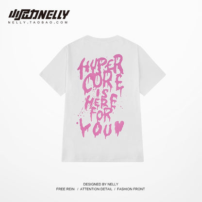 T-shirt men's and women's oversize summer clothes 2023 trend tide brand cotton short-sleeved couple clothes loose large size clothes
