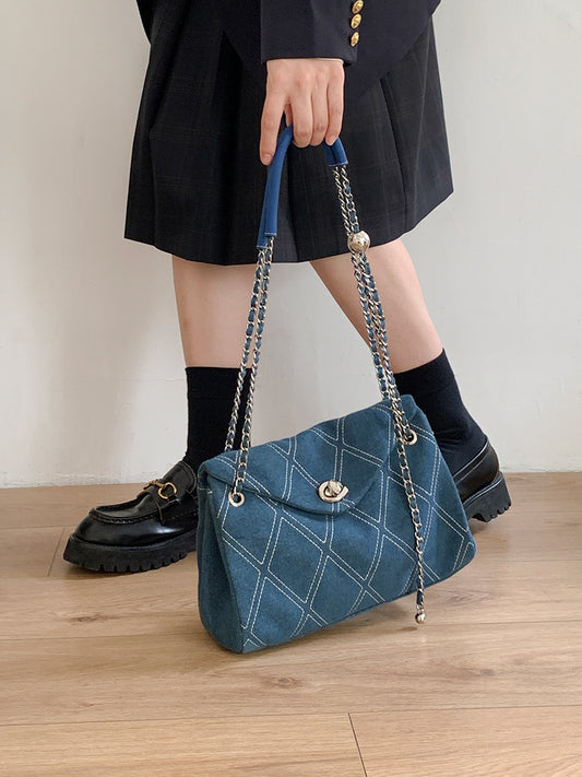 Micocah "Cowboy Party" Denim Bag 2023 New Retro One Shoulder Messenger Bag Female Large Capacity Commuting
