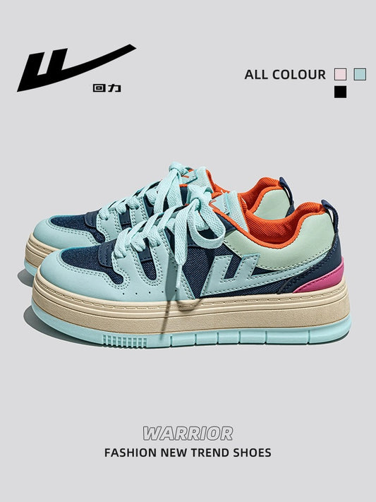 Pull back summer breathable skate shoes women 2023 new retro color matching dopamine thick bottom women's shoes all-match casual shoes