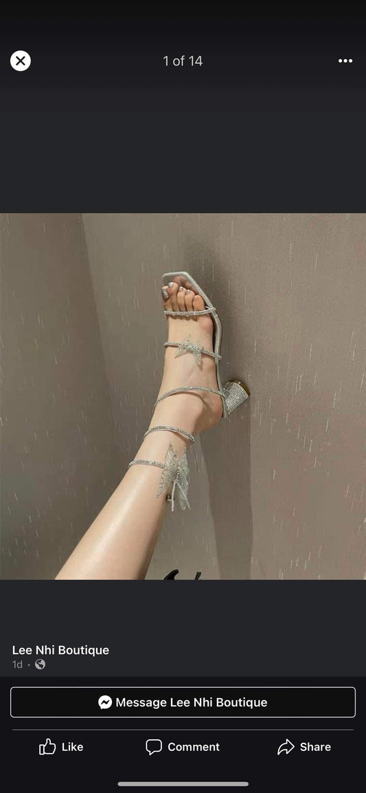 Sandals women's summer fairy style 2023 new rhinestone snake-shaped winding temperament French explosive fashion high-heeled shoes