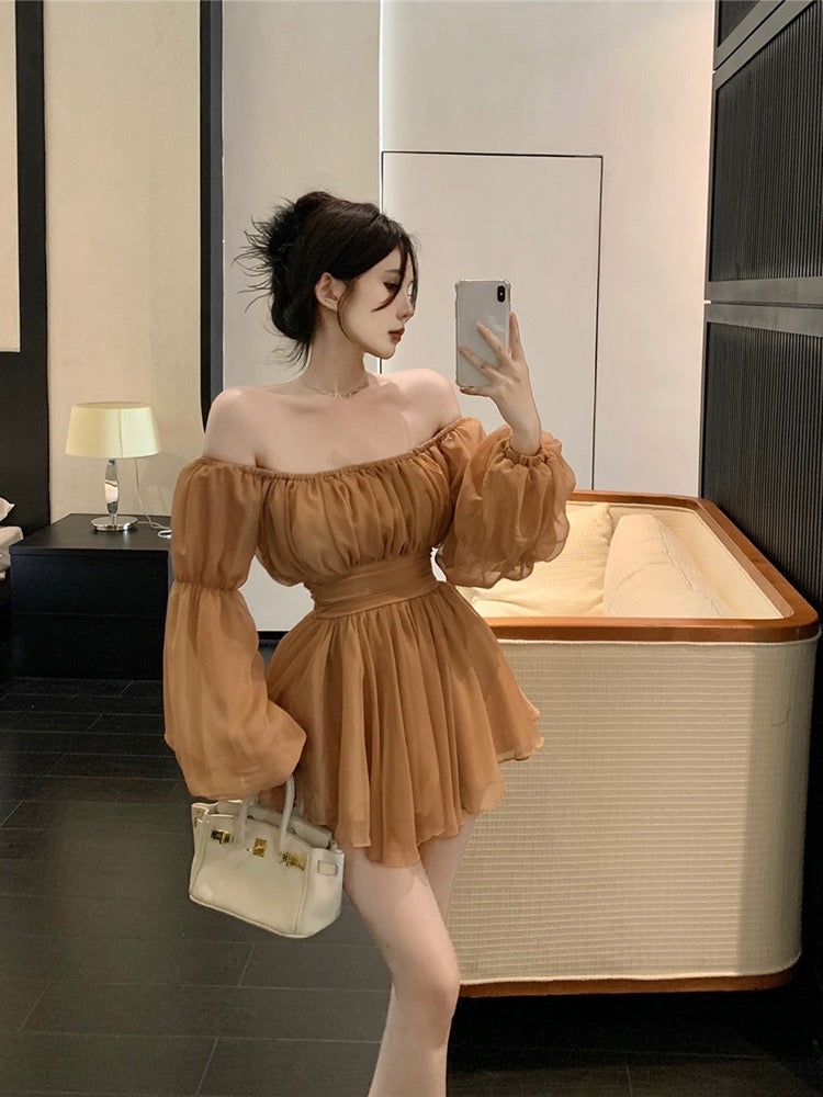white christmas dresses Shelby Chiffon Short Dress Ivory / L white christmas dresses Shelby Chiffon Short Dress Ivory / L