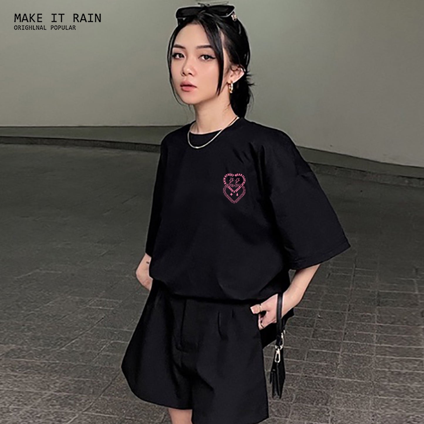 Ins trend new love letter couple tops 2022 national trend hip-hop men's trendy all-match short-sleeved T-shirt loose
