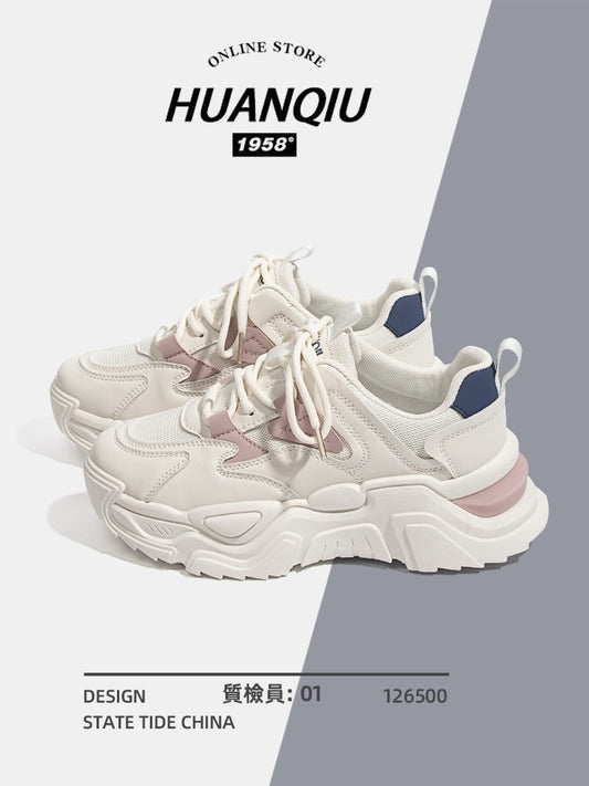 HUANQIU Universal Daddy Shoes Women's Summer 2023 New Breathable Shoes Women's Versatile High-end Sneakers