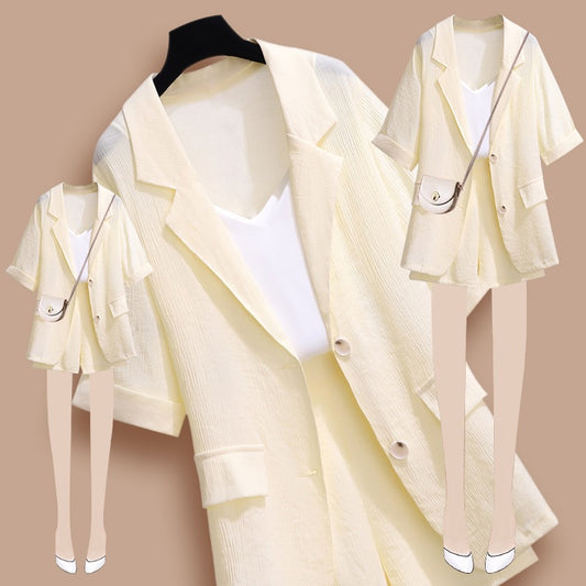 Professional suit shorts suit women's summer 2023 new high-end fashion fashionable two or three pieces