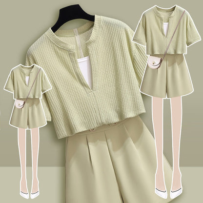 Summer suit female 2023 new small man wears a whole set of small fresh net red fashion lively and age-reducing two pieces